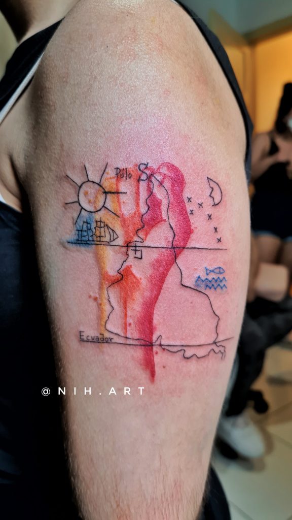 Foto de tatuagem feita por Nih (@nih.art)