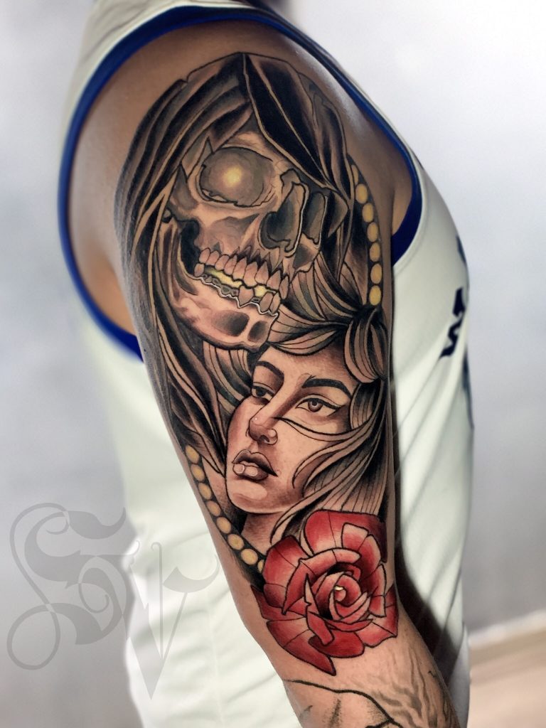 Foto de tatuagem feita por Sérgio Viana (@sergiopmaink)