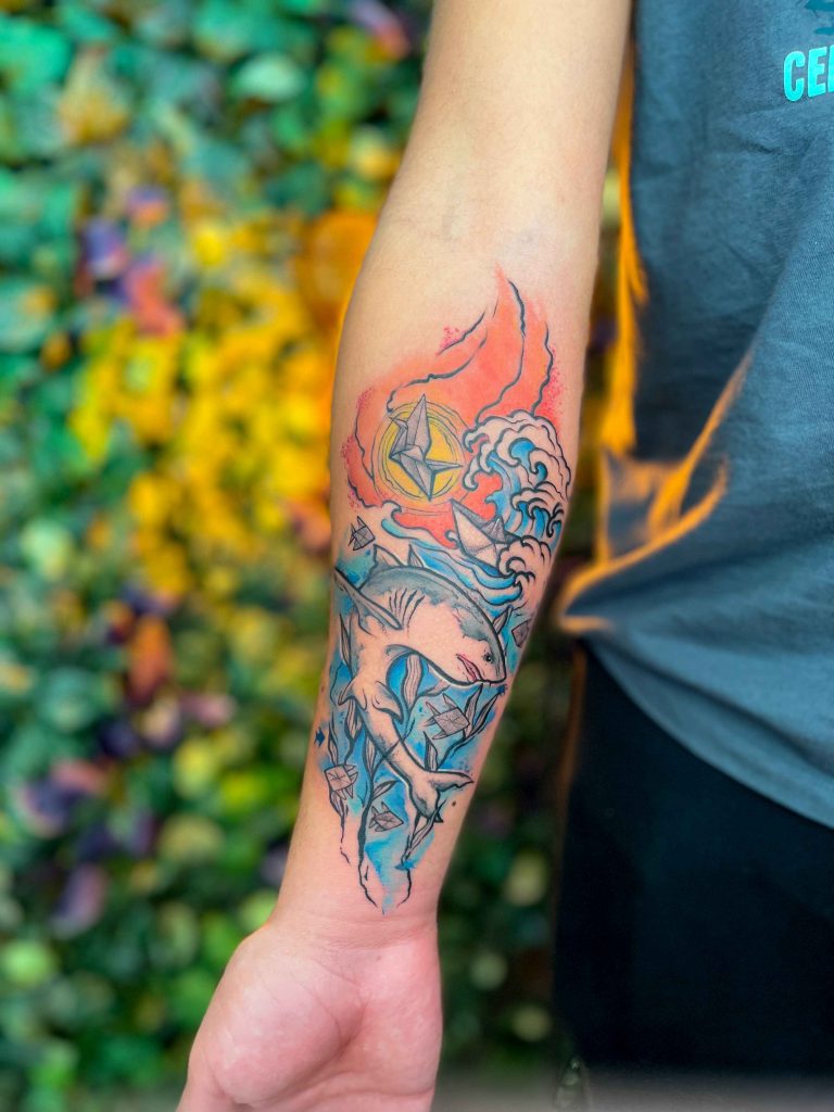 Foto de tatuagem feita por Thiago Pinhas (@thiagopinhastattoo)