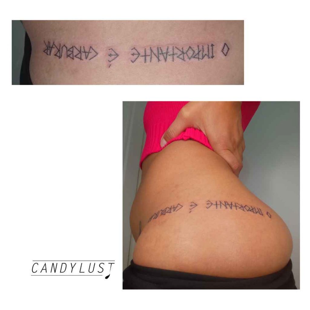 Foto de tatuagem feita por Thamú (@candylust)