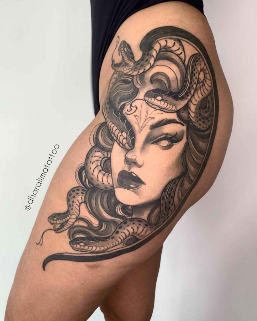 Foto de tatuagem feita por Dhara Lima (@dharalimatattoo)