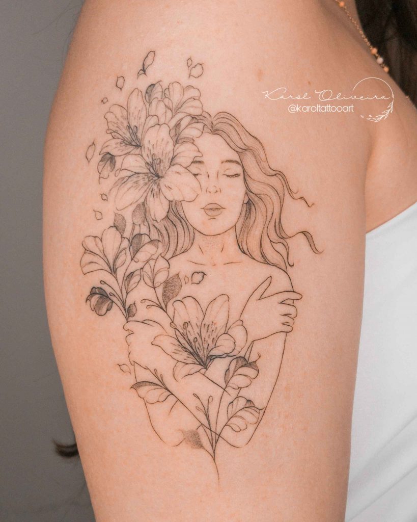 Foto de tatuagem feita por Karol Oliveira (@karoltattooart)