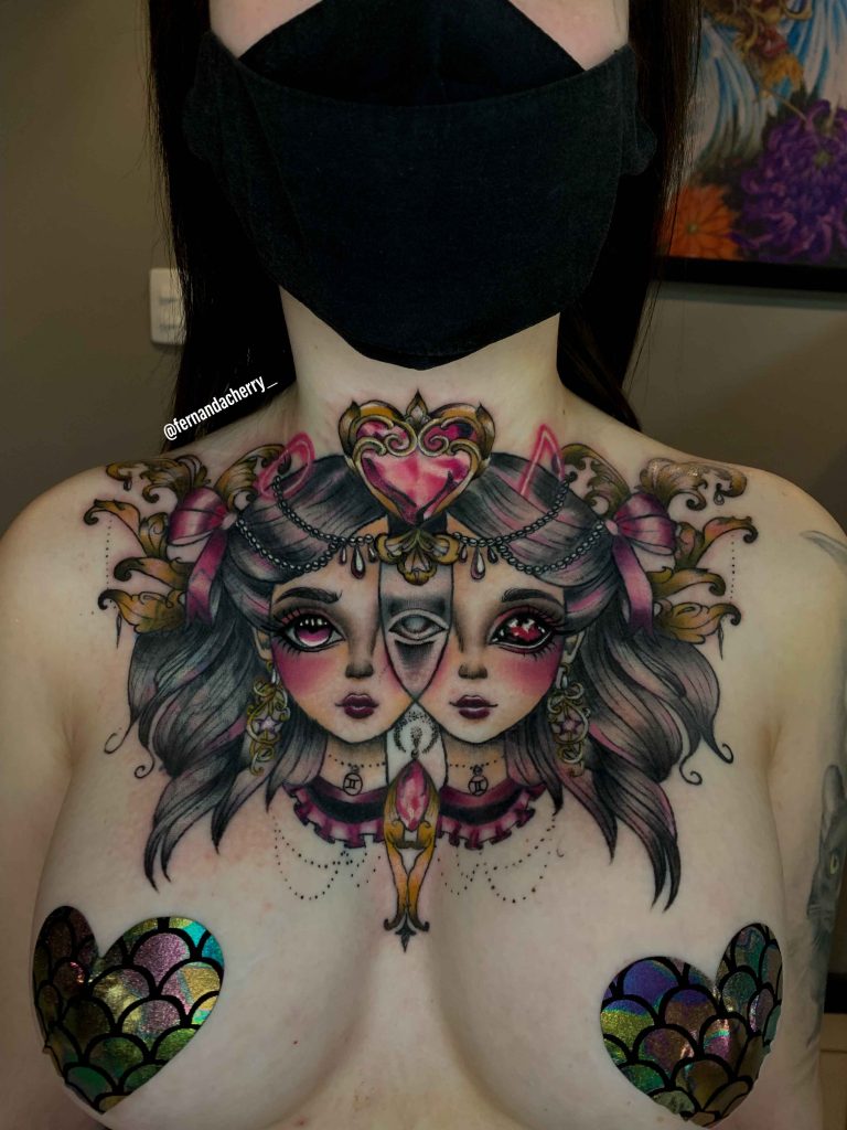 Foto de tatuagem feita por Fernanda Cherry (@fernandacherry_)