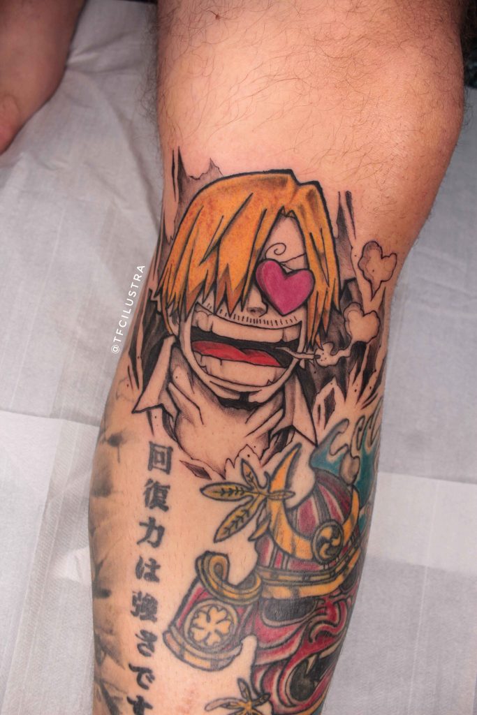 Foto de tatuagem feita por Thalisson (@tfcilustra)