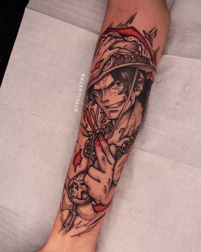 Foto de tatuagem feita por Thalisson (@tfcilustra)