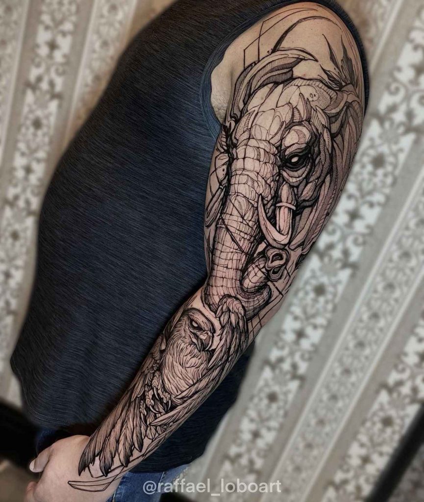 Foto de tatuagem feita por Raffael Lobo (@raffael_loboart)